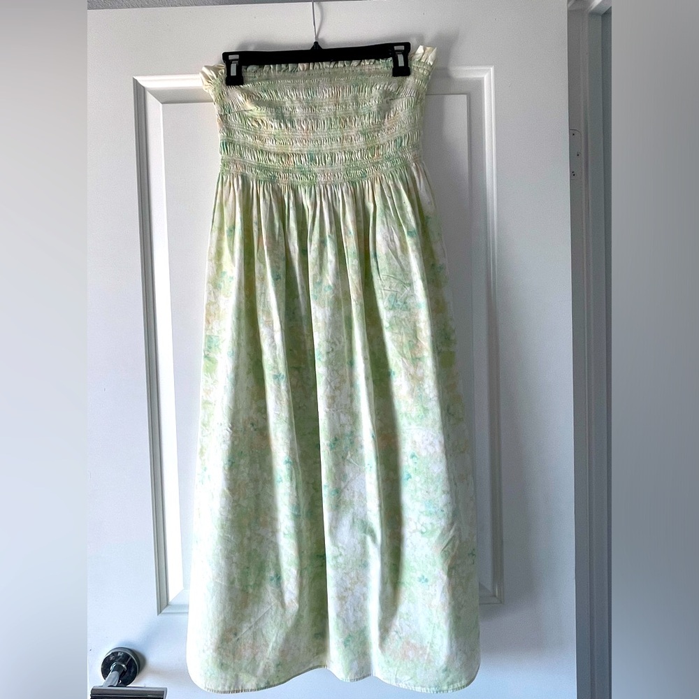 H&M Light Green Tie-Dye Midi Dress